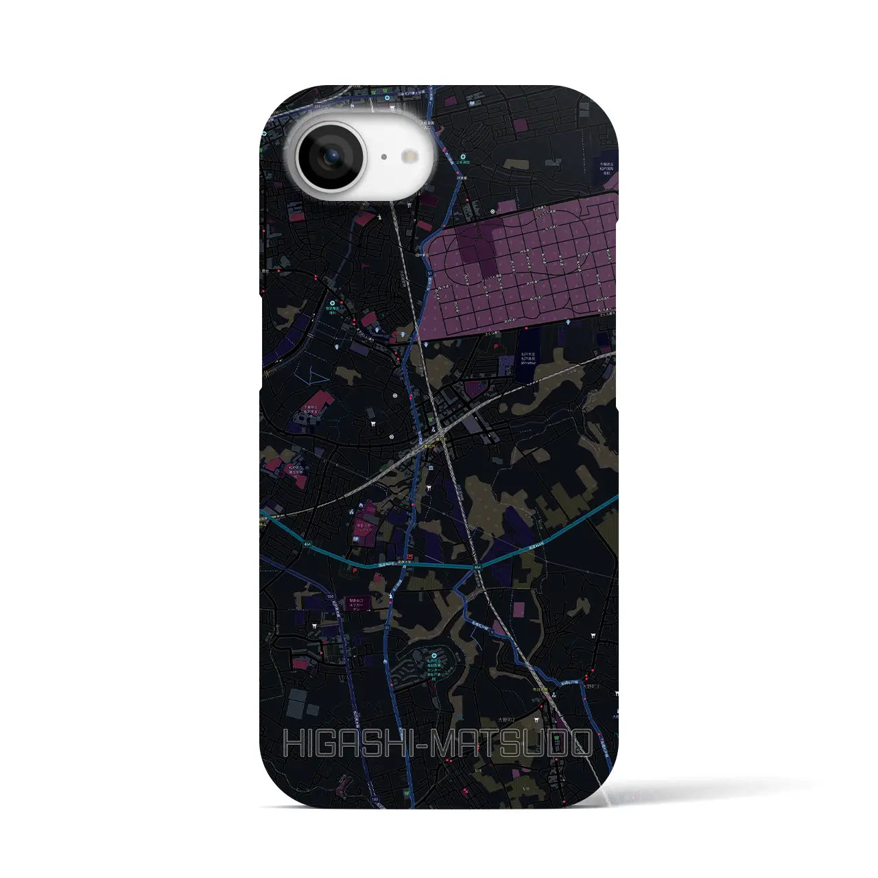 【東松戸(千葉県)】地図柄iPhoneケース(バックカバータイプ)