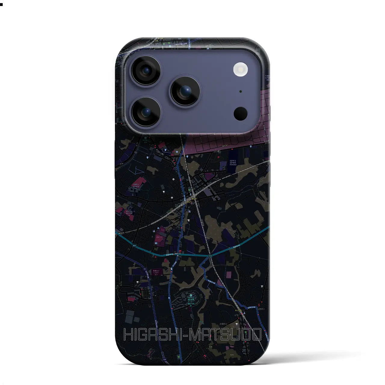 【東松戸(千葉県)】地図柄iPhoneケース(バックカバータイプ)