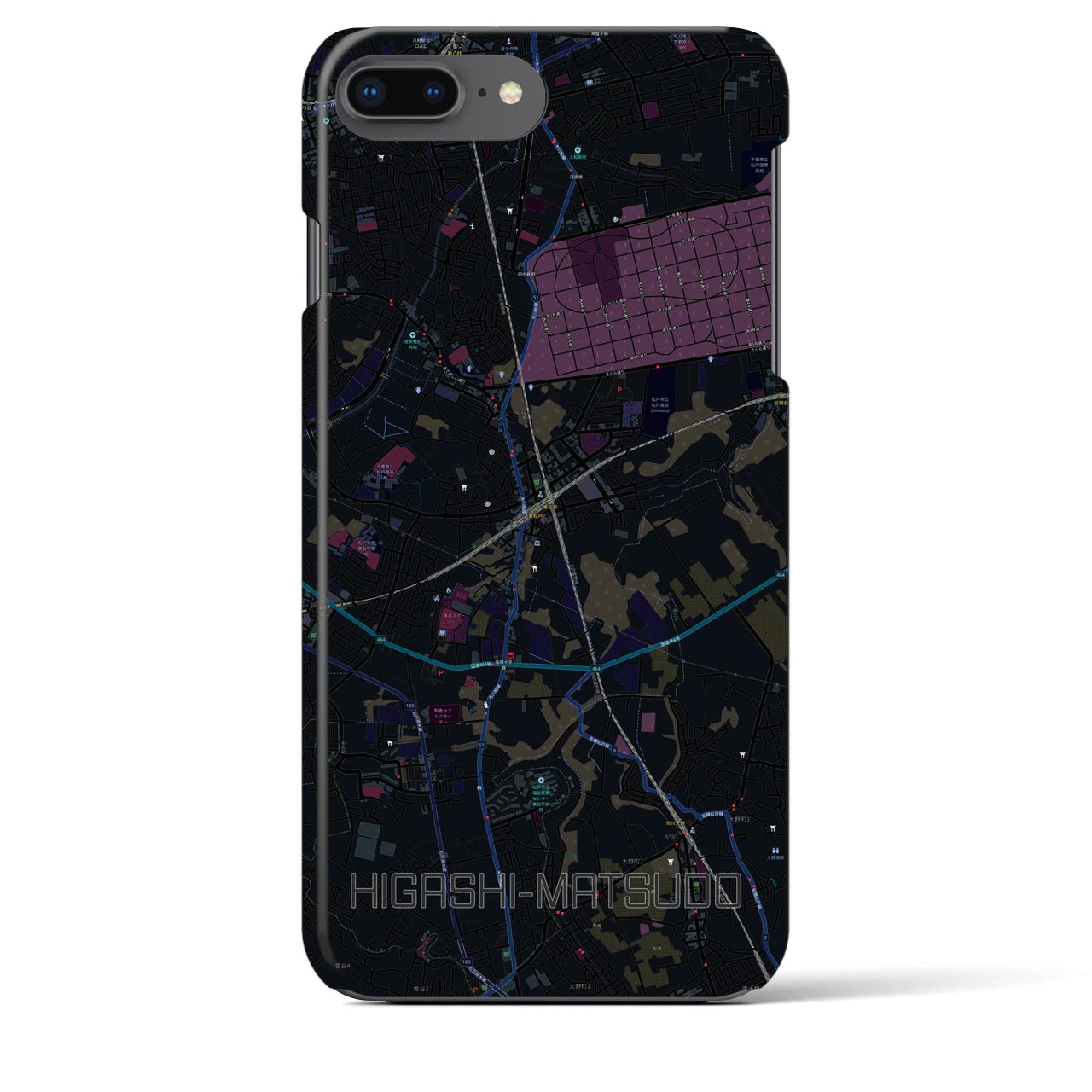 【東松戸(千葉県)】地図柄iPhoneケース(バックカバータイプ)
