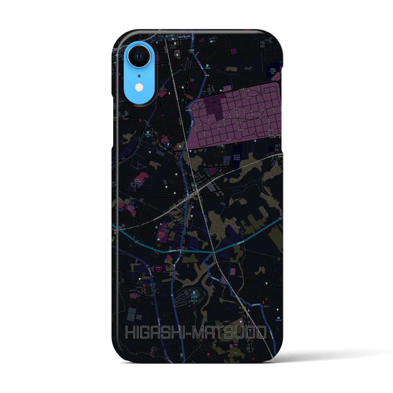 【東松戸(千葉県)】地図柄iPhoneケース(バックカバータイプ)