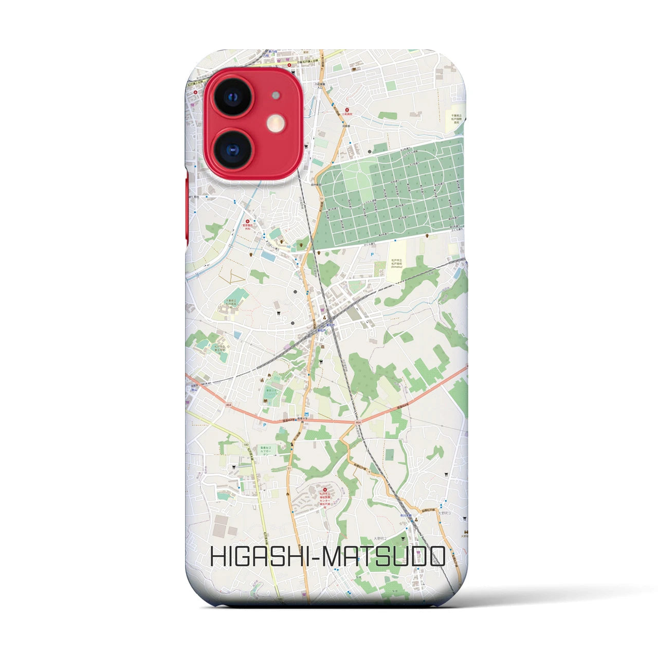 【東松戸(千葉県)】地図柄iPhoneケース(バックカバータイプ)