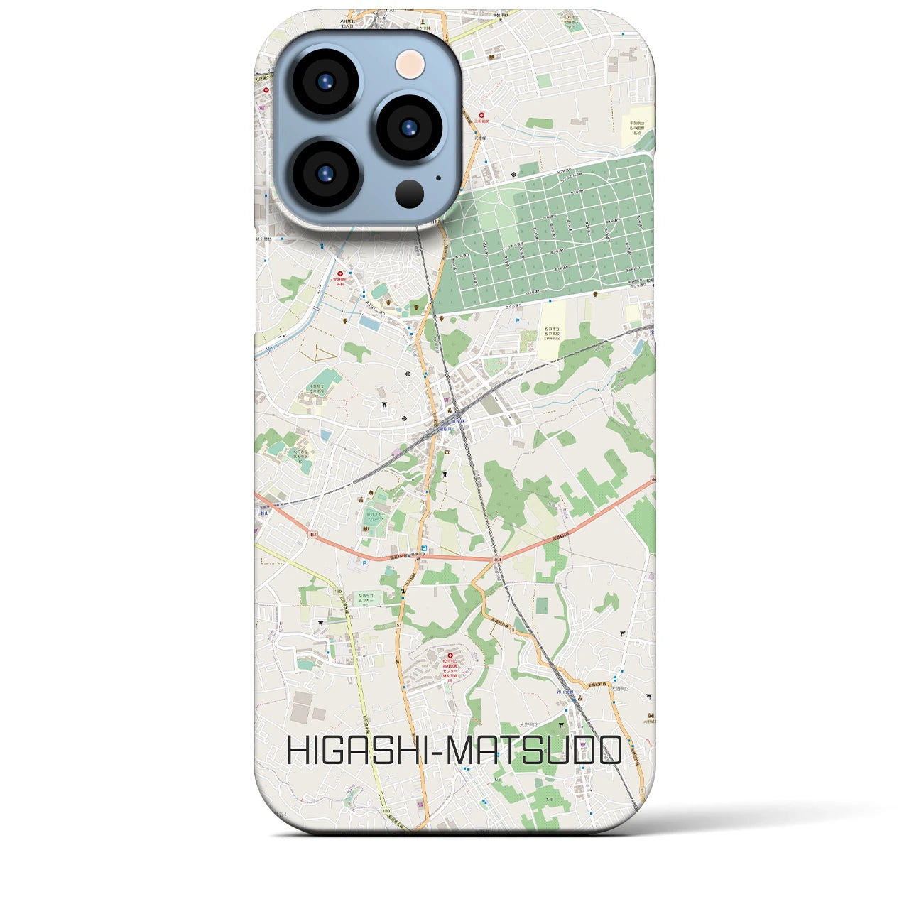 【東松戸(千葉県)】地図柄iPhoneケース(バックカバータイプ)