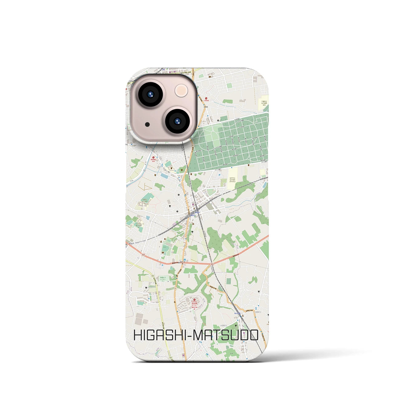 【東松戸(千葉県)】地図柄iPhoneケース(バックカバータイプ)