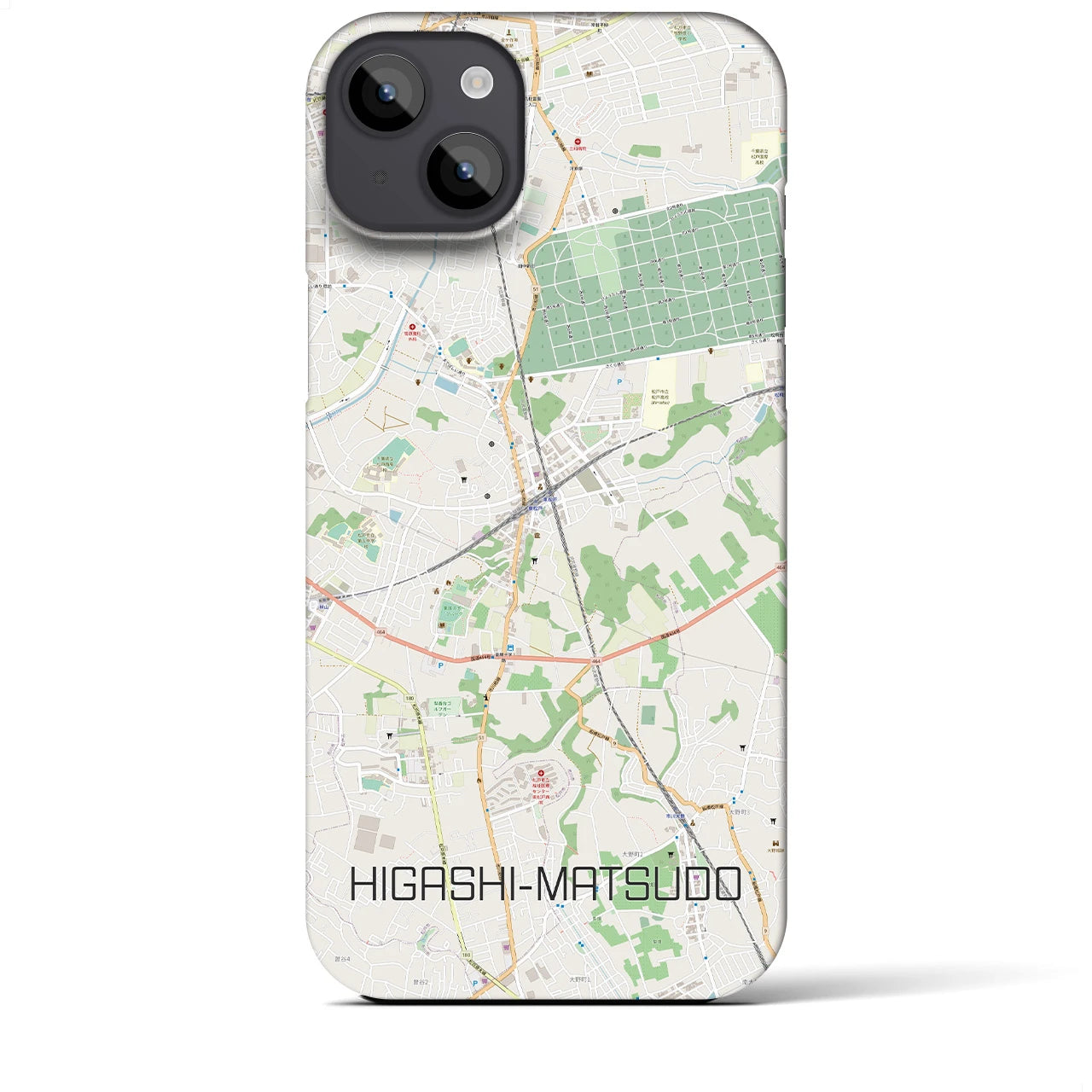 【東松戸(千葉県)】地図柄iPhoneケース(バックカバータイプ)