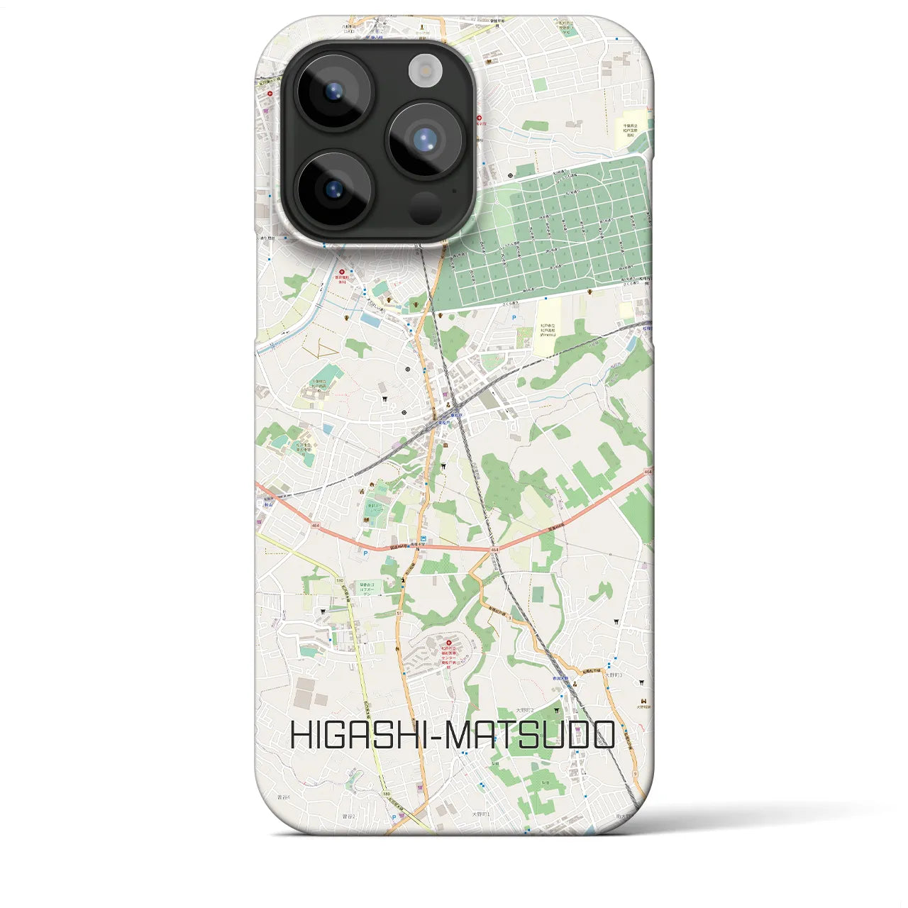 【東松戸(千葉県)】地図柄iPhoneケース(バックカバータイプ)