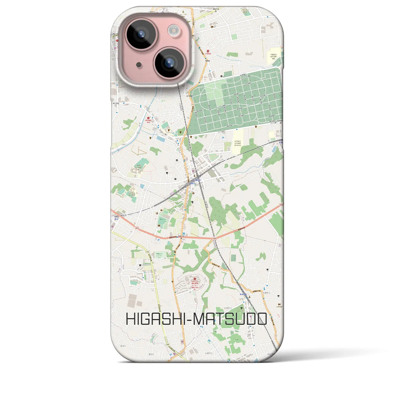 【東松戸(千葉県)】地図柄iPhoneケース(バックカバータイプ)