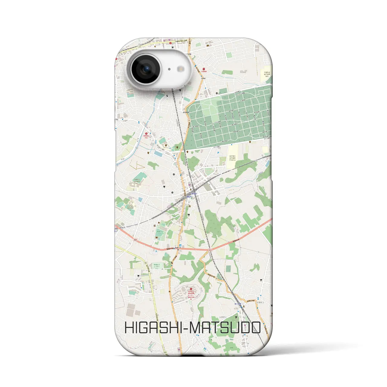 【東松戸(千葉県)】地図柄iPhoneケース(バックカバータイプ)