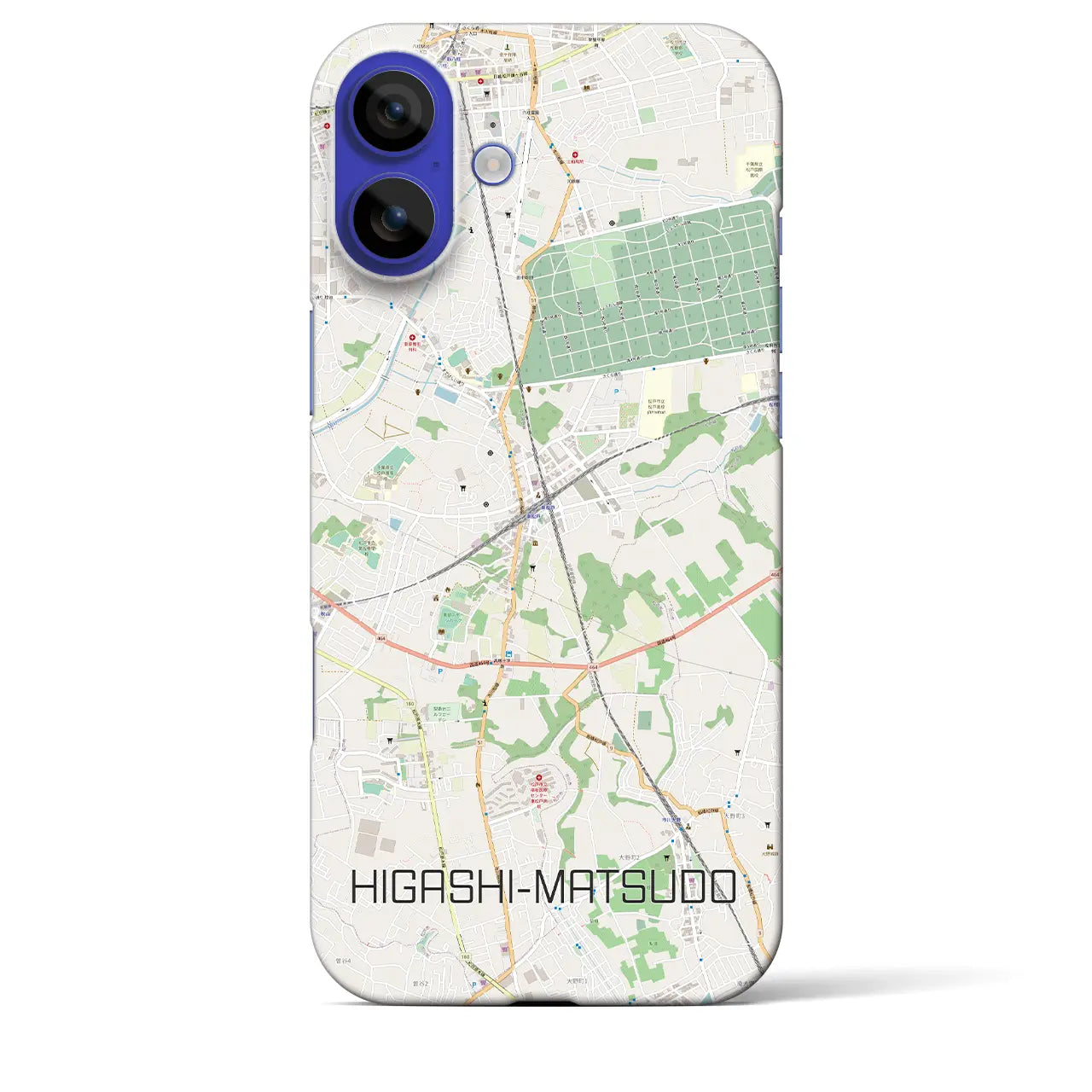 【東松戸(千葉県)】地図柄iPhoneケース(バックカバータイプ)