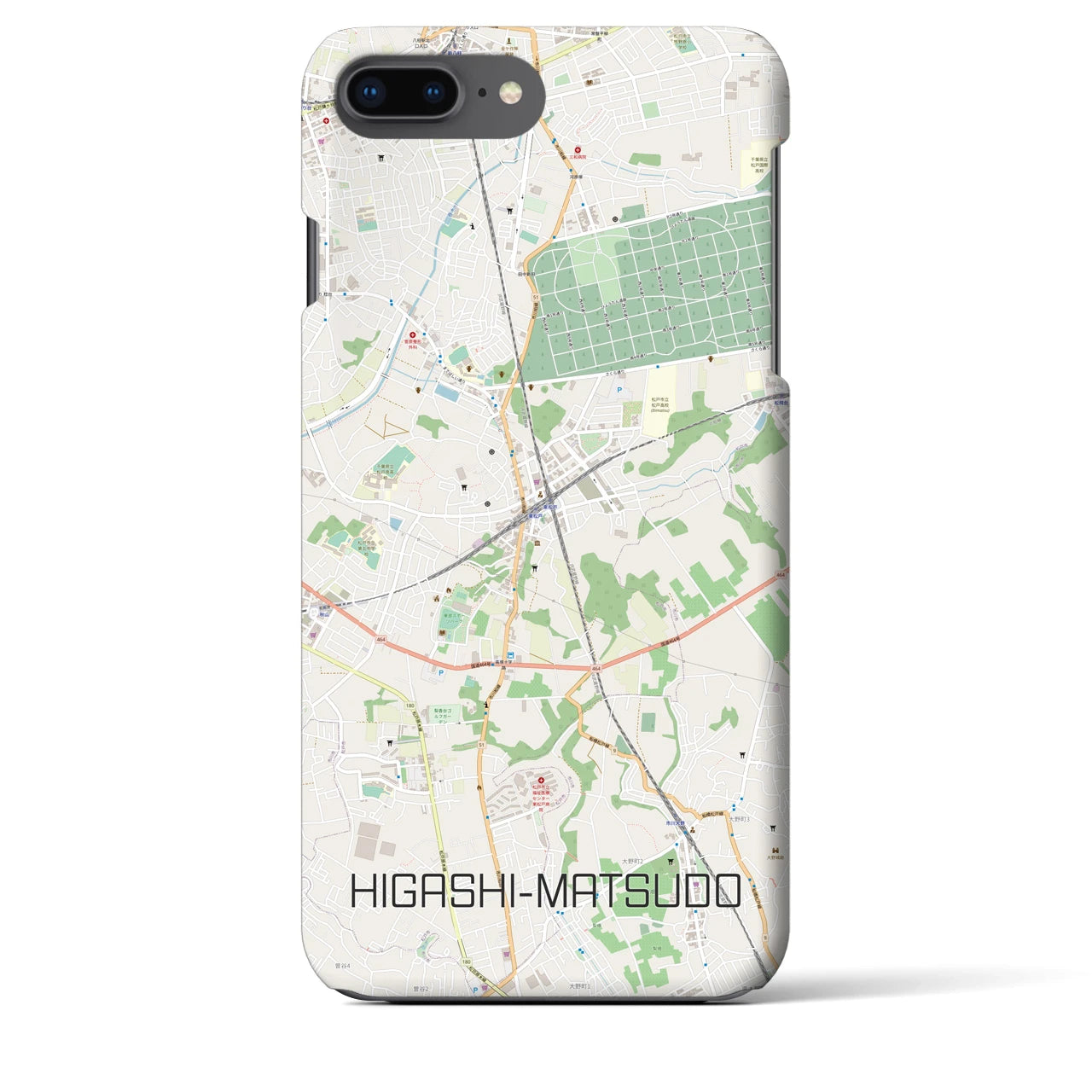 【東松戸(千葉県)】地図柄iPhoneケース(バックカバータイプ)