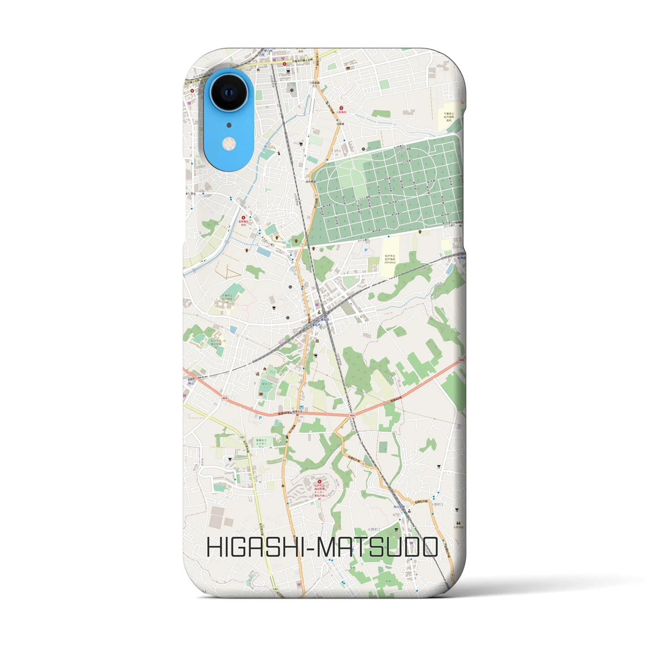 【東松戸(千葉県)】地図柄iPhoneケース(バックカバータイプ)