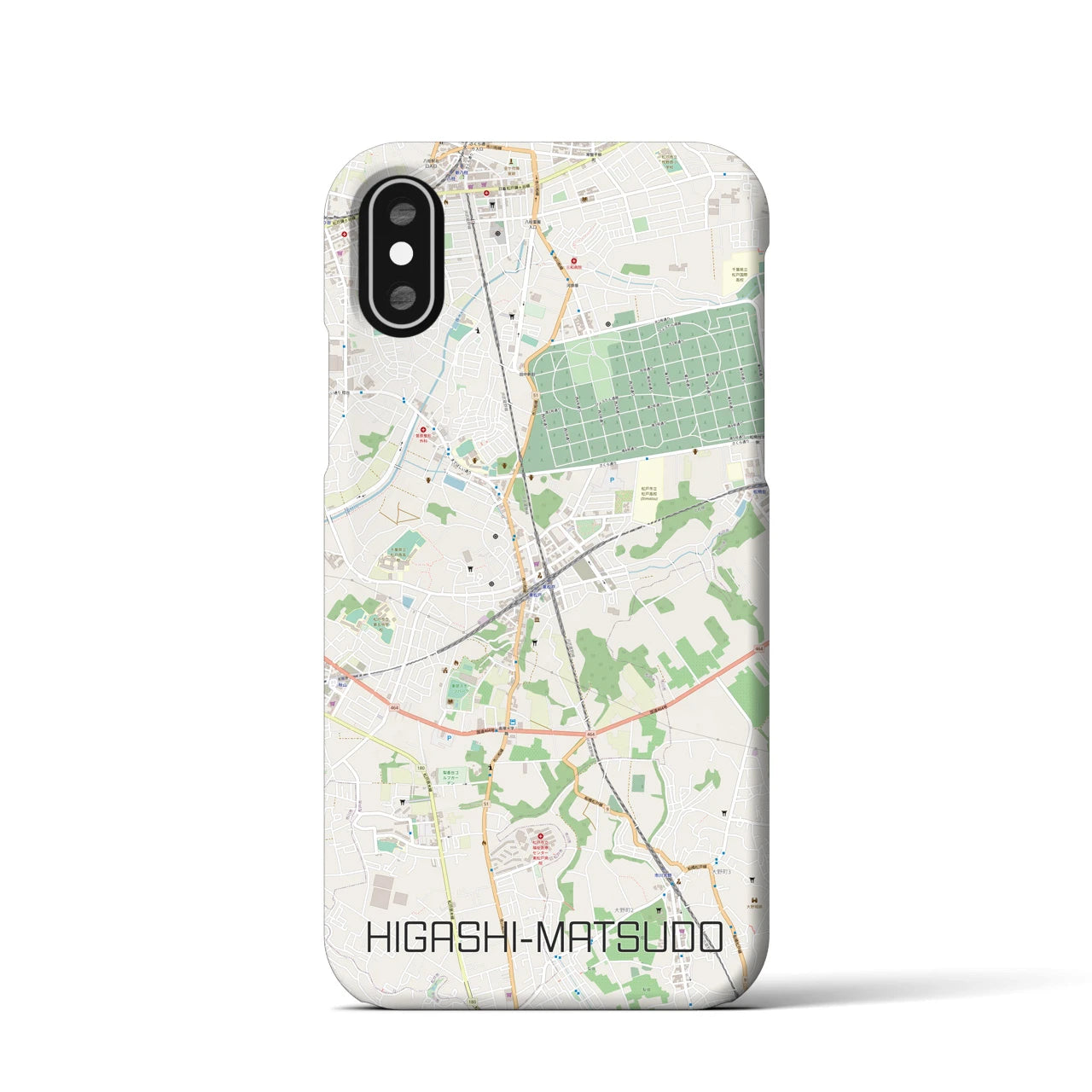 【東松戸(千葉県)】地図柄iPhoneケース(バックカバータイプ)