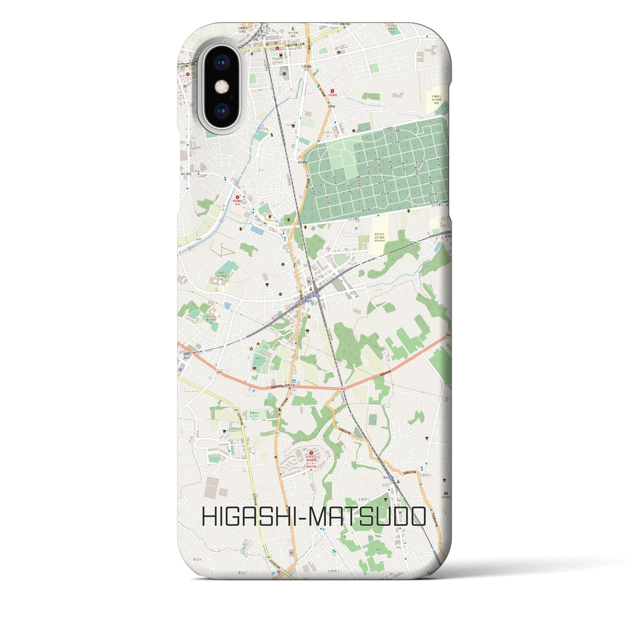 【東松戸(千葉県)】地図柄iPhoneケース(バックカバータイプ)