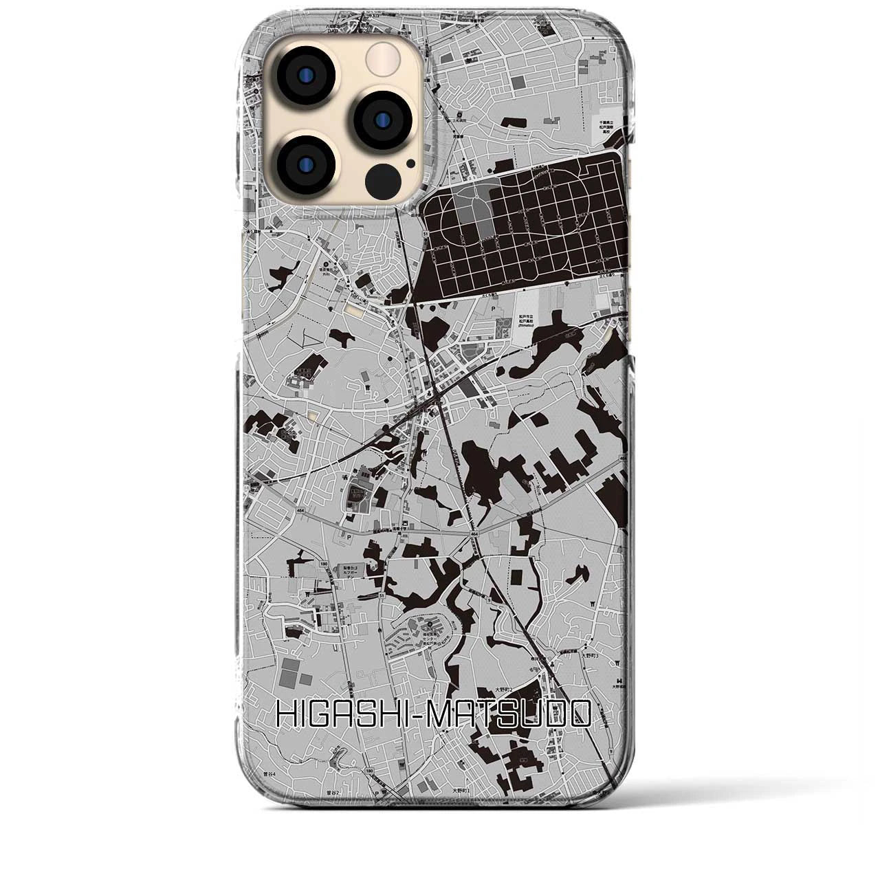 【東松戸(千葉県)】地図柄iPhoneケース(クリアタイプ)
