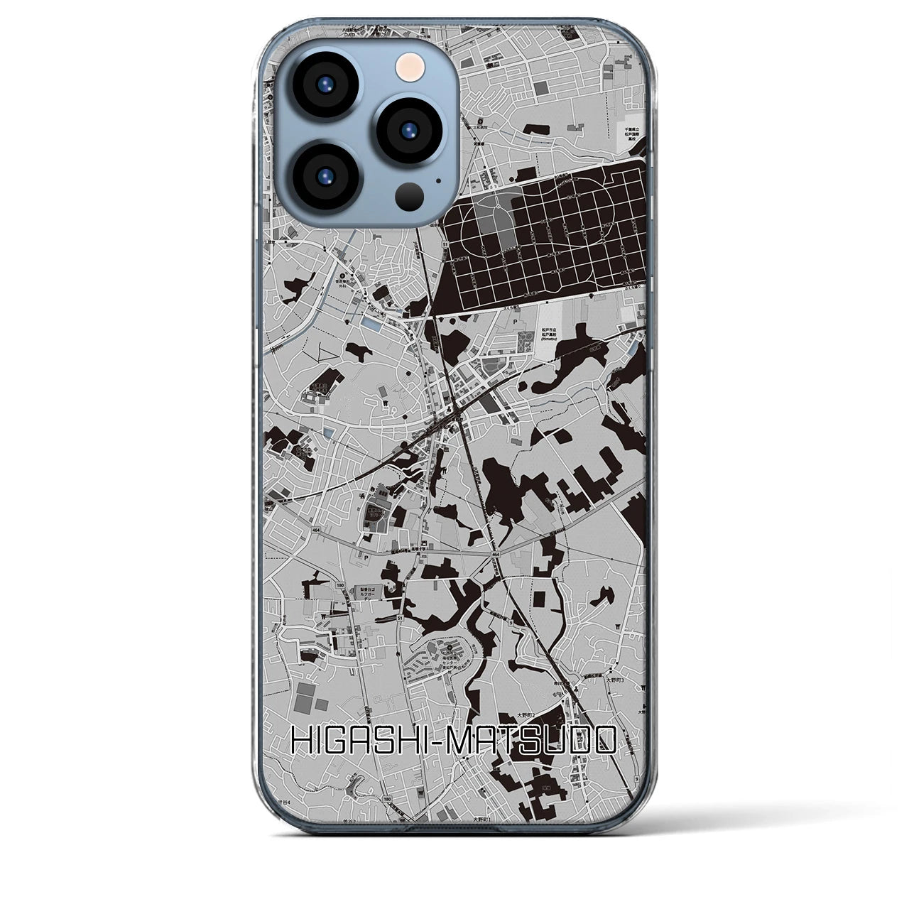 【東松戸(千葉県)】地図柄iPhoneケース(クリアタイプ)