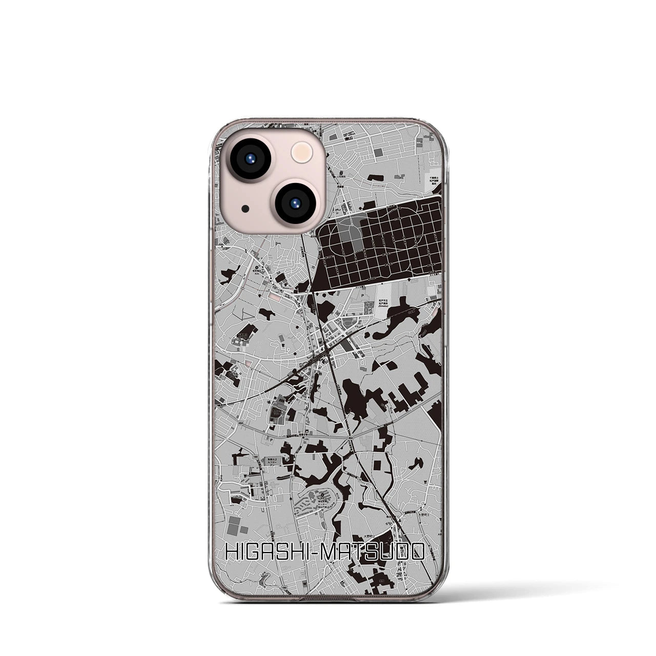 【東松戸(千葉県)】地図柄iPhoneケース(クリアタイプ)