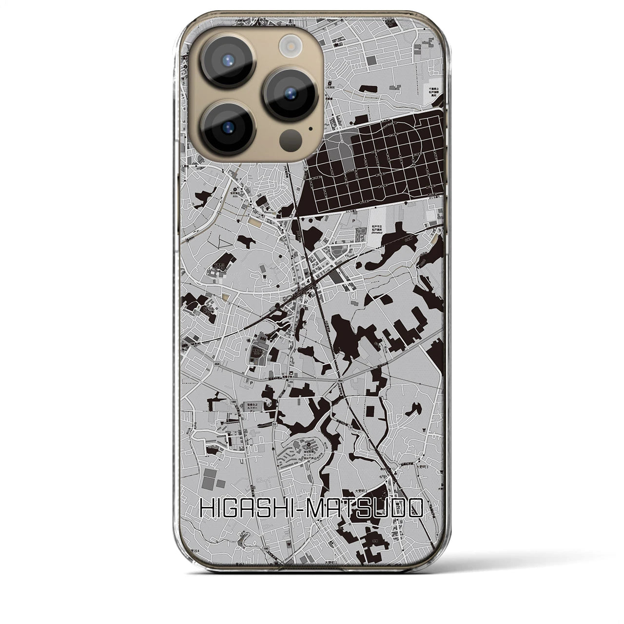 【東松戸(千葉県)】地図柄iPhoneケース(クリアタイプ)