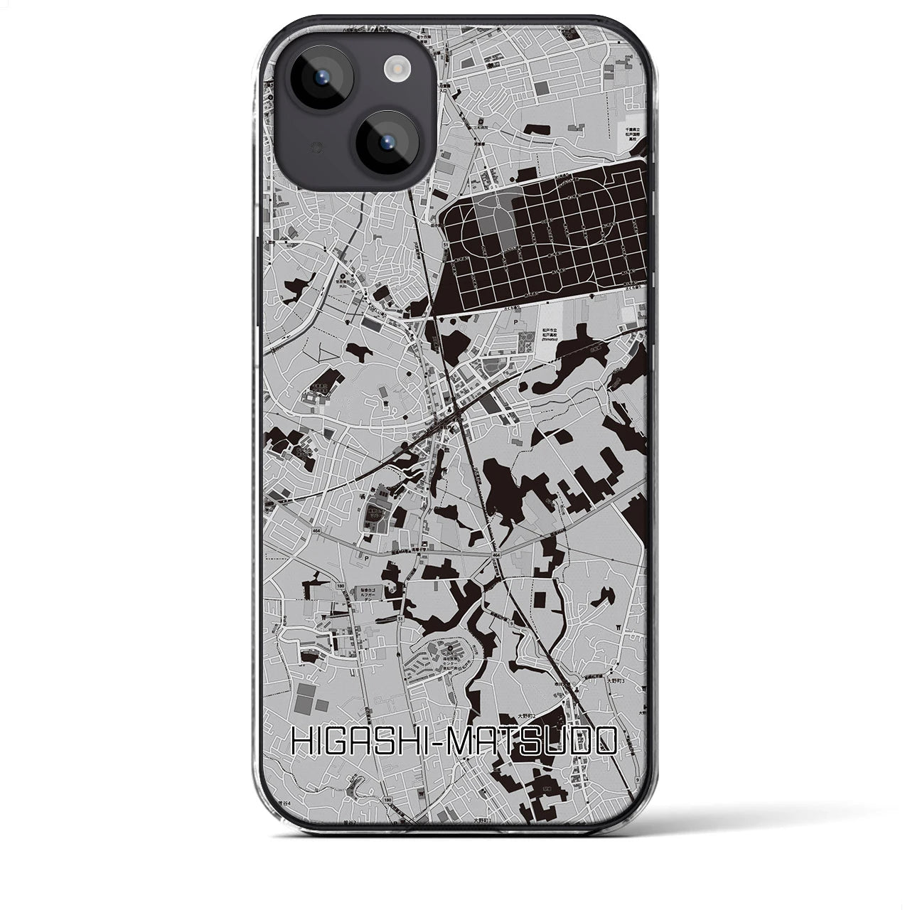 【東松戸(千葉県)】地図柄iPhoneケース(クリアタイプ)