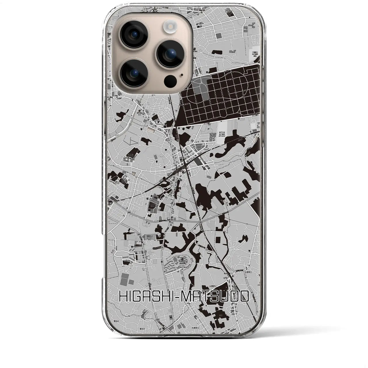 【東松戸(千葉県)】地図柄iPhoneケース(クリアタイプ)