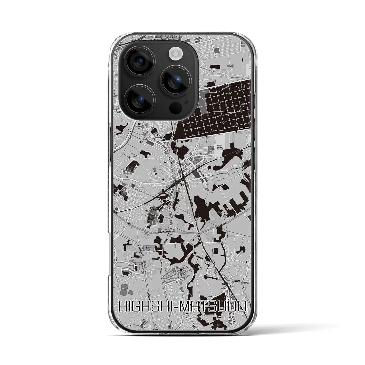 【東松戸(千葉県)】地図柄iPhoneケース(クリアタイプ)