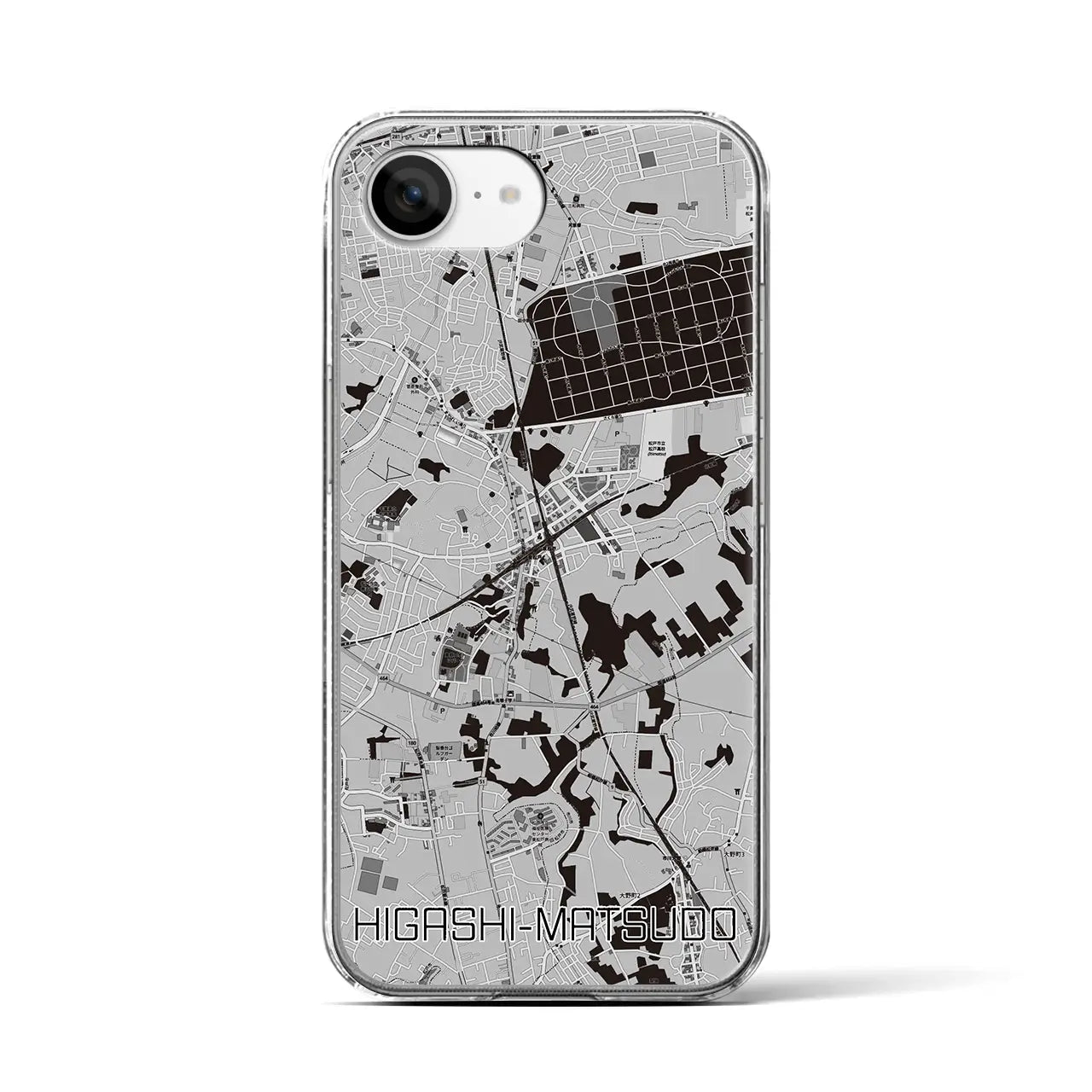 【東松戸(千葉県)】地図柄iPhoneケース(クリアタイプ)
