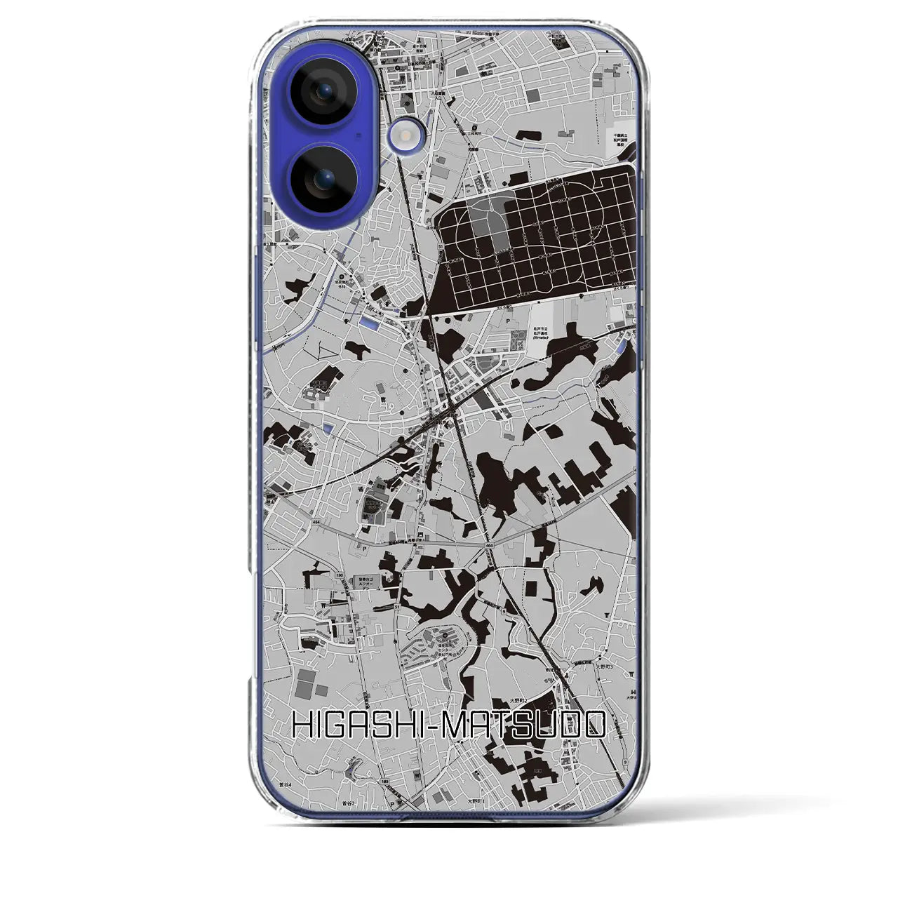 【東松戸(千葉県)】地図柄iPhoneケース(クリアタイプ)