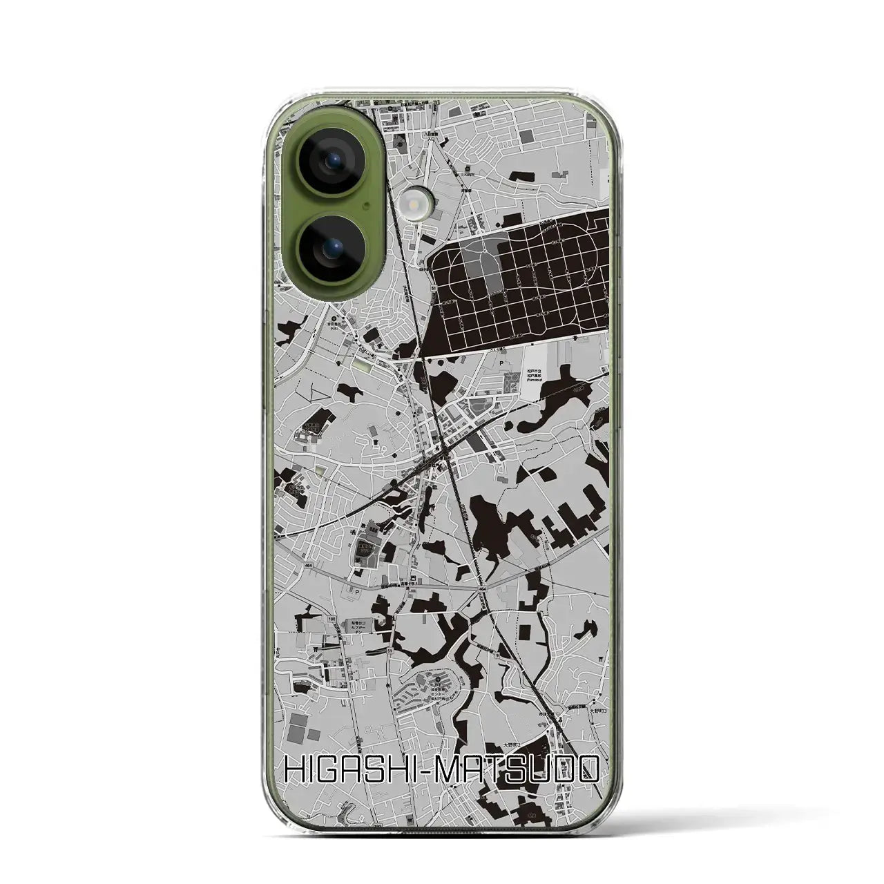 【東松戸(千葉県)】地図柄iPhoneケース(クリアタイプ)