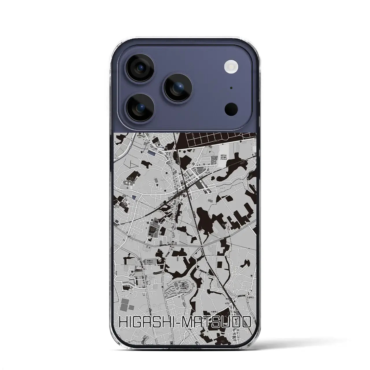 【東松戸(千葉県)】地図柄iPhoneケース(クリアタイプ)