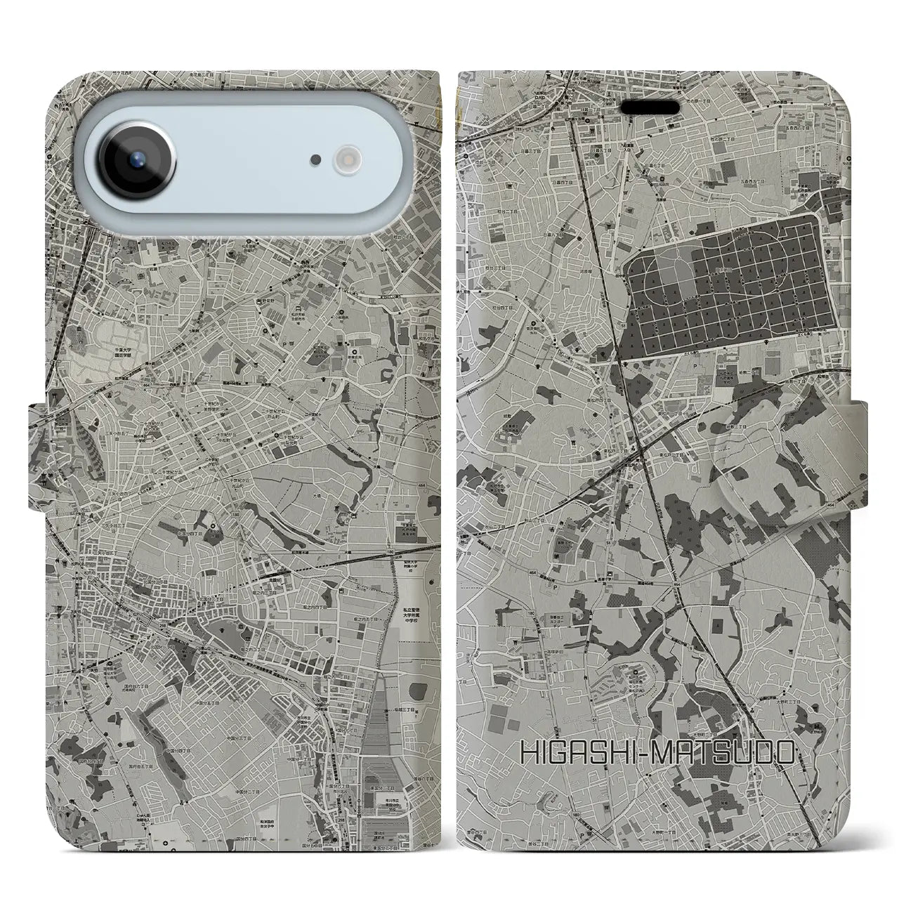 【東松戸(千葉県)】地図柄iPhoneケース(手帳タイプ)