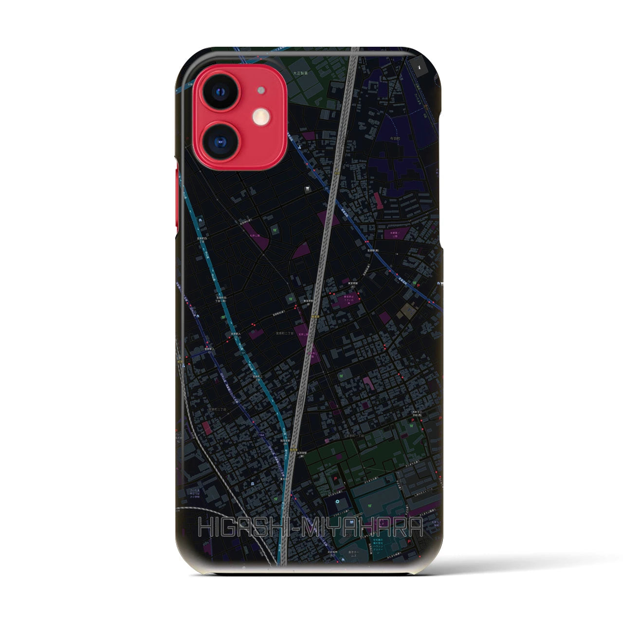 【東宮原(埼玉県)】地図柄iPhoneケース(バックカバータイプ)
