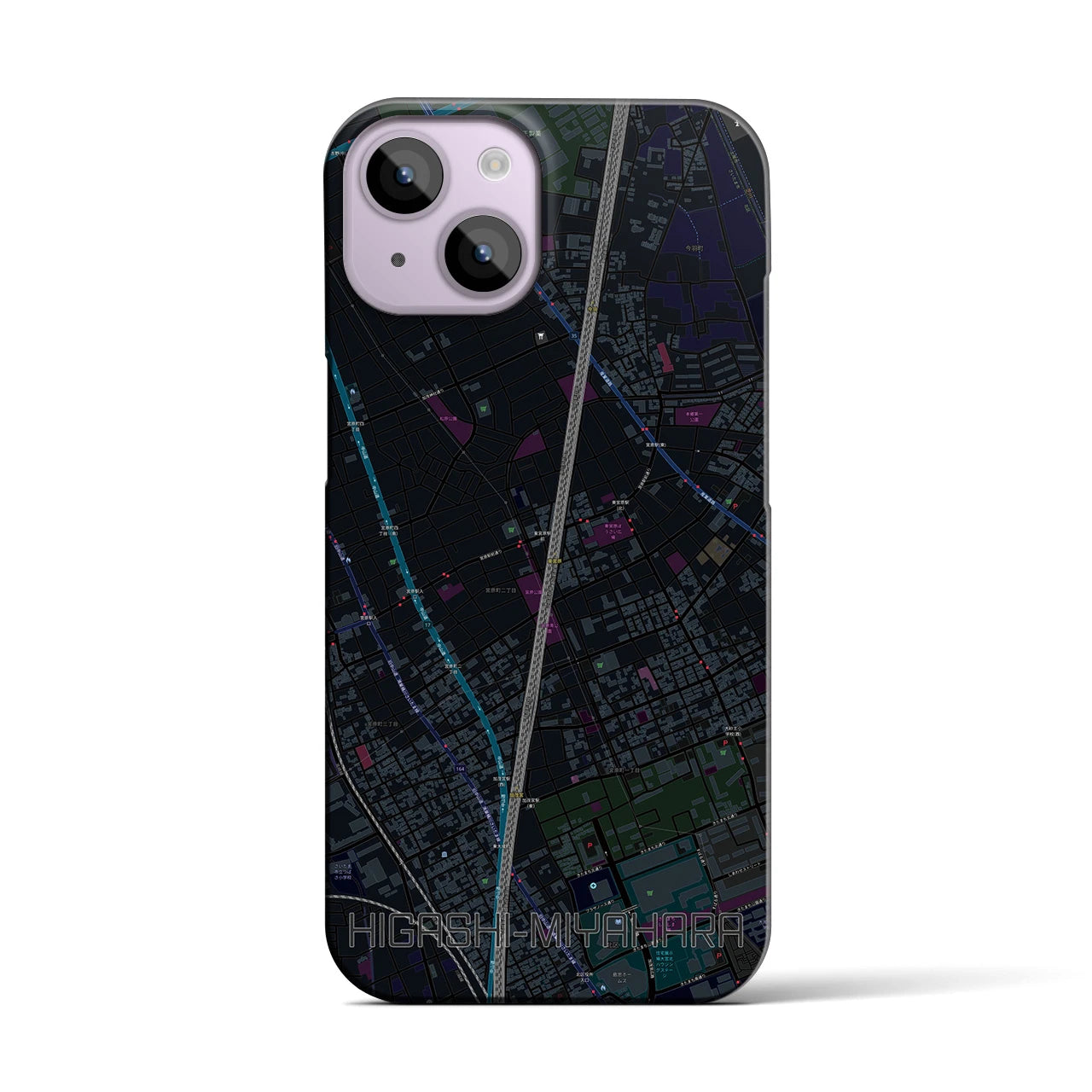 【東宮原(埼玉県)】地図柄iPhoneケース(バックカバータイプ)
