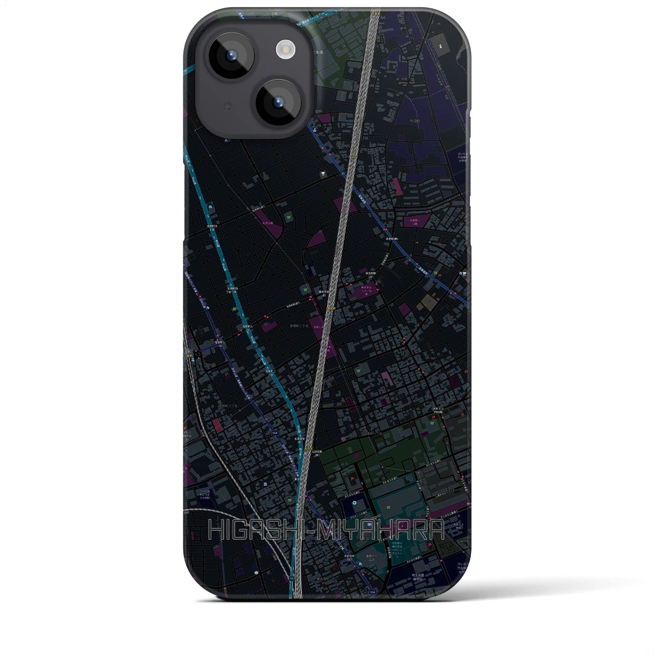 【東宮原(埼玉県)】地図柄iPhoneケース(バックカバータイプ)