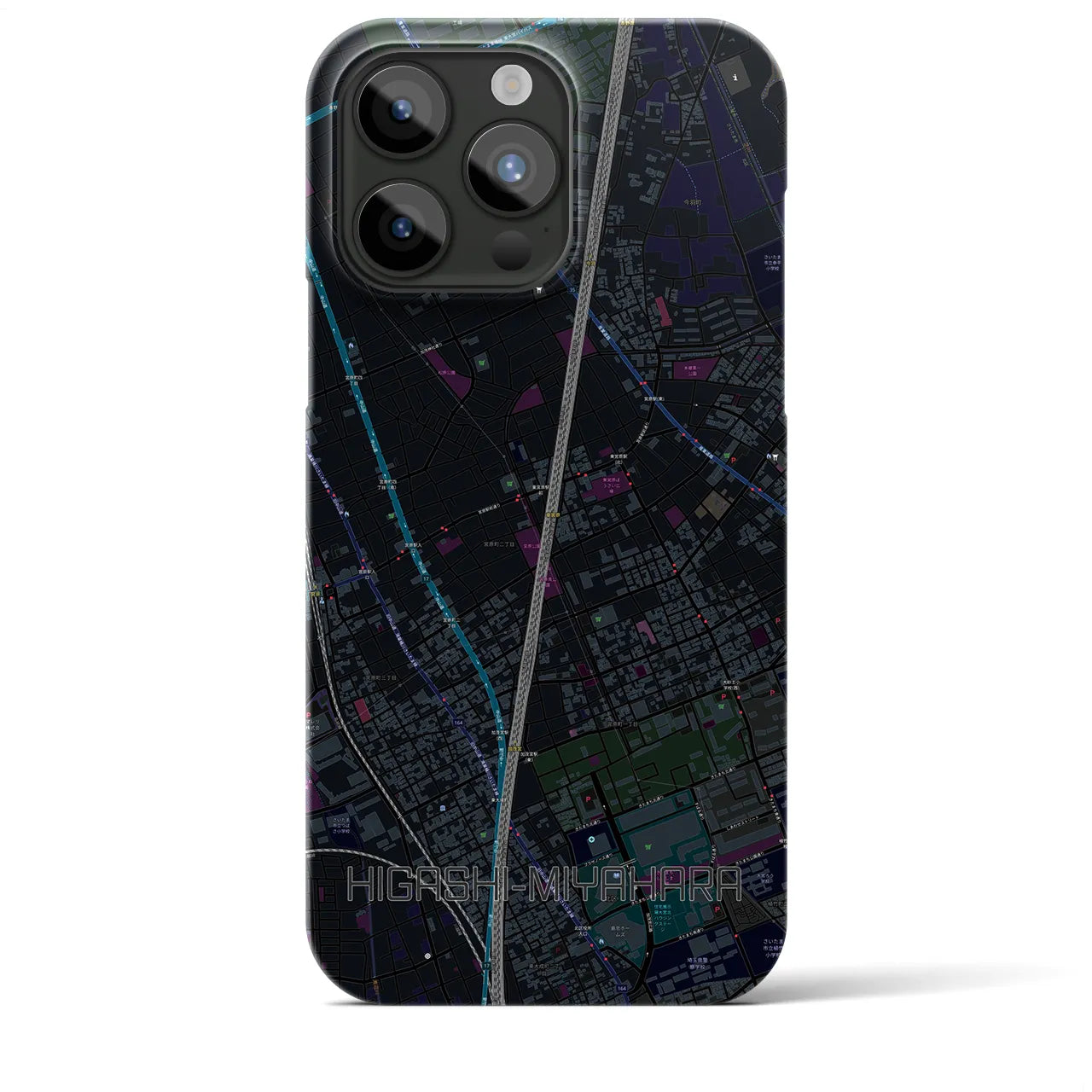 【東宮原(埼玉県)】地図柄iPhoneケース(バックカバータイプ)