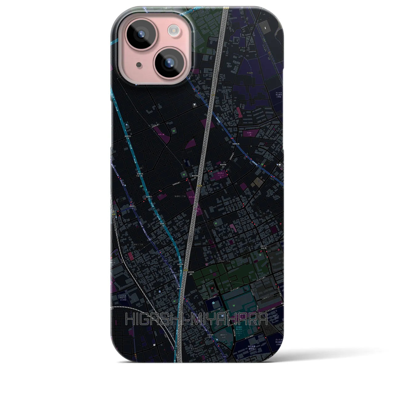 【東宮原(埼玉県)】地図柄iPhoneケース(バックカバータイプ)