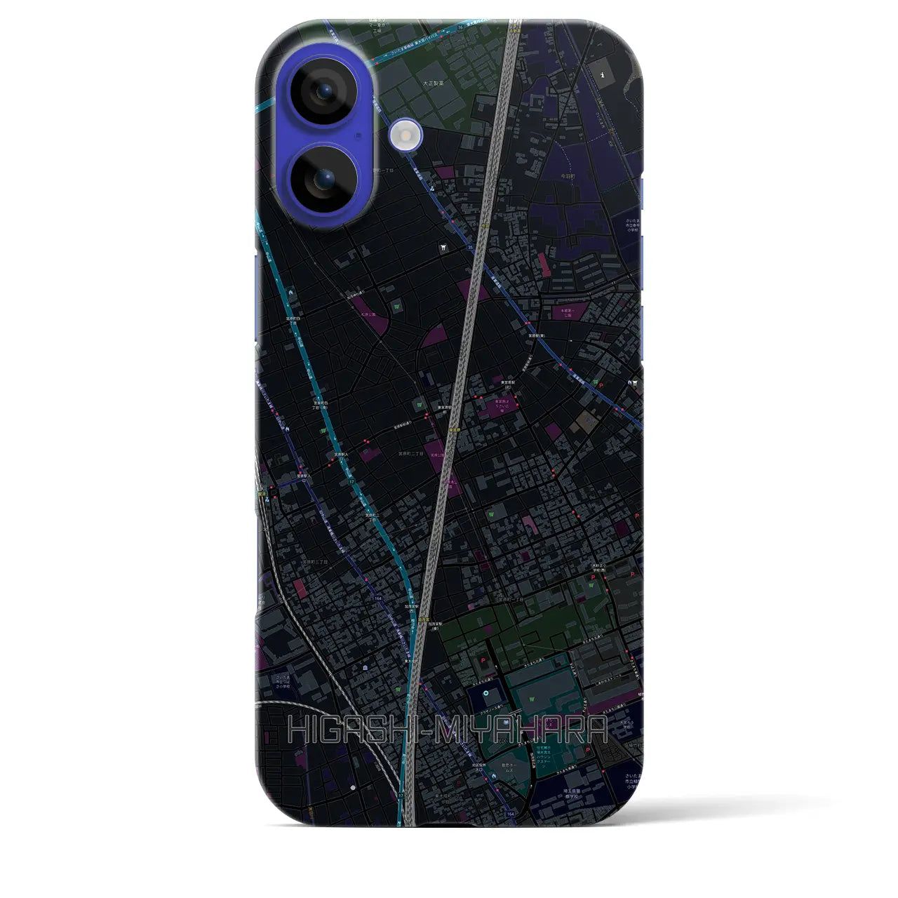 【東宮原(埼玉県)】地図柄iPhoneケース(バックカバータイプ)