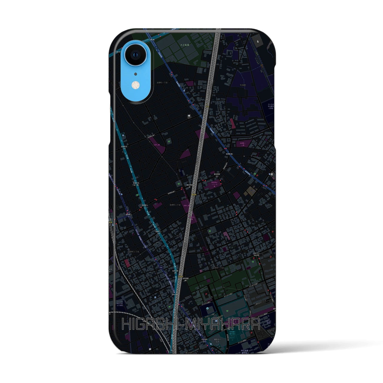 【東宮原(埼玉県)】地図柄iPhoneケース(バックカバータイプ)