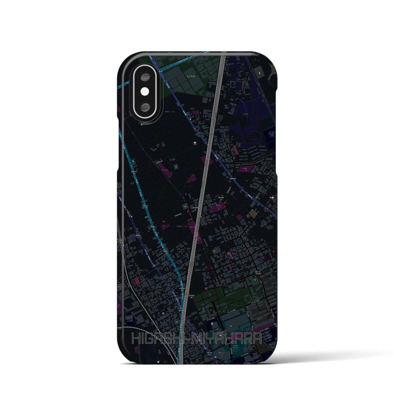 【東宮原(埼玉県)】地図柄iPhoneケース(バックカバータイプ)