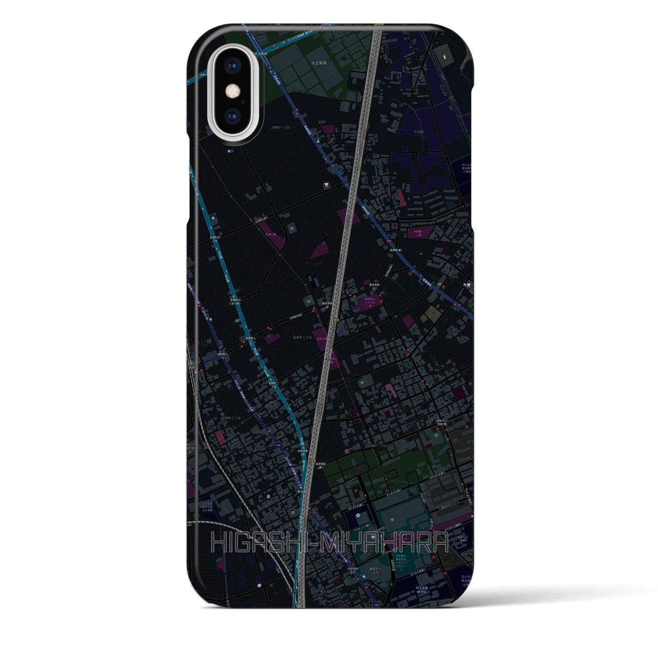 【東宮原(埼玉県)】地図柄iPhoneケース(バックカバータイプ)