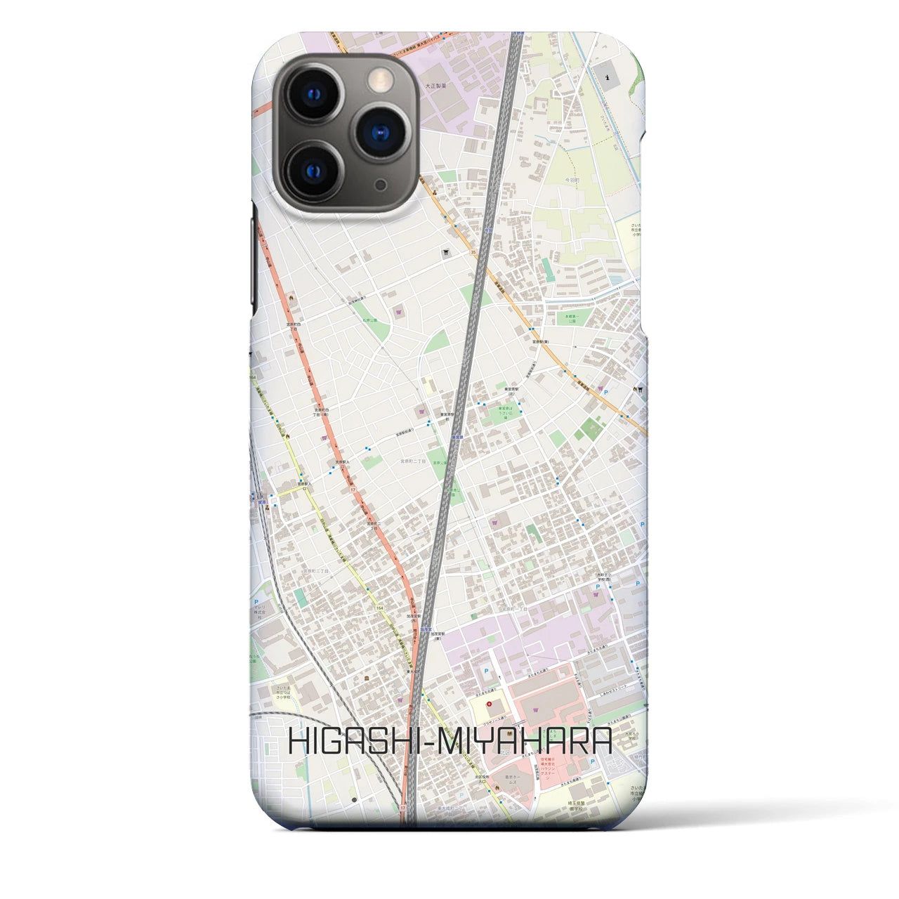 【東宮原(埼玉県)】地図柄iPhoneケース(バックカバータイプ)