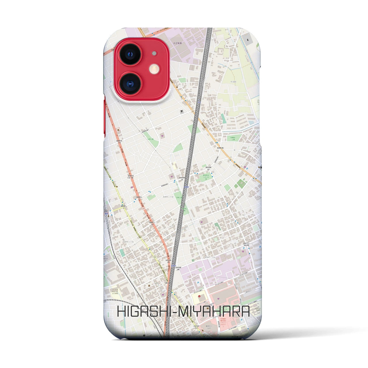 【東宮原(埼玉県)】地図柄iPhoneケース(バックカバータイプ)