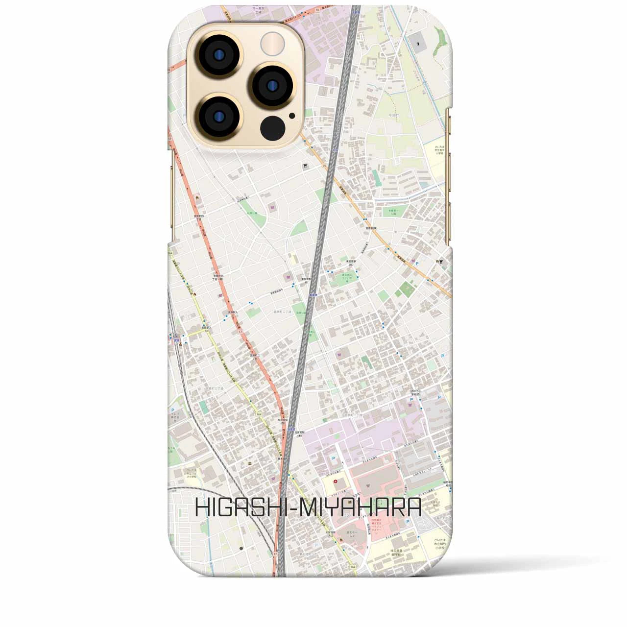 【東宮原(埼玉県)】地図柄iPhoneケース(バックカバータイプ)