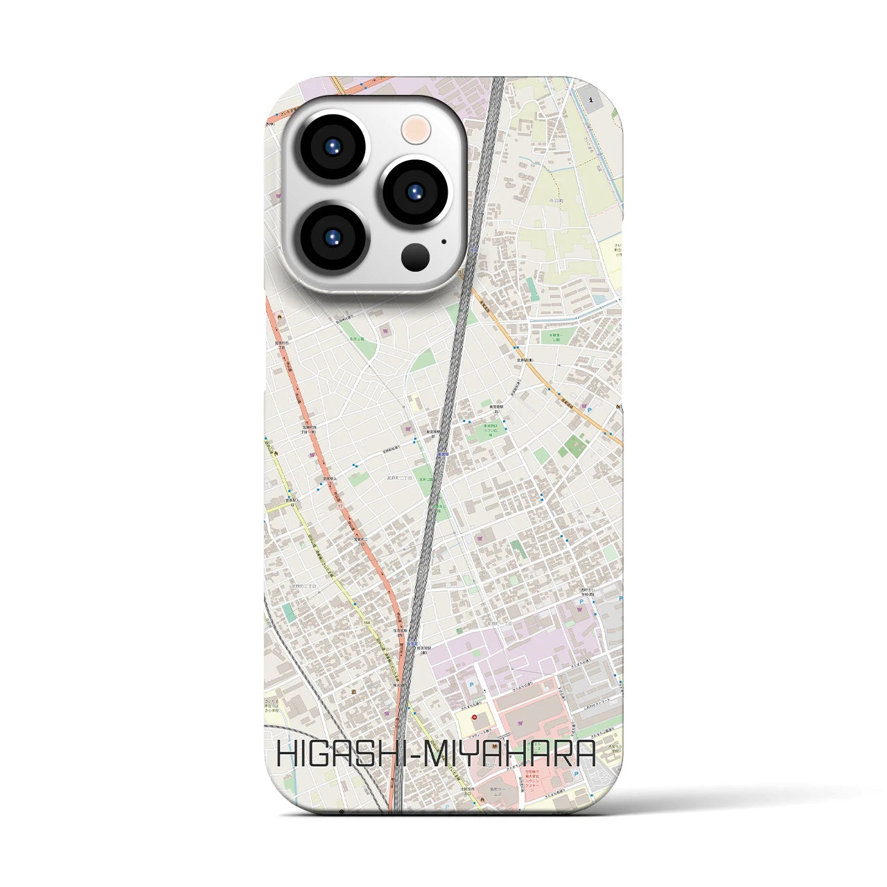 【東宮原(埼玉県)】地図柄iPhoneケース(バックカバータイプ)