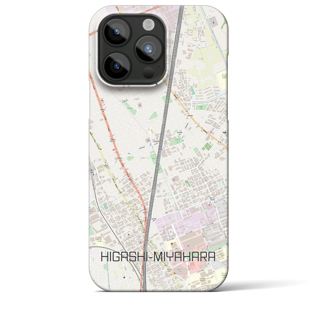【東宮原(埼玉県)】地図柄iPhoneケース(バックカバータイプ)