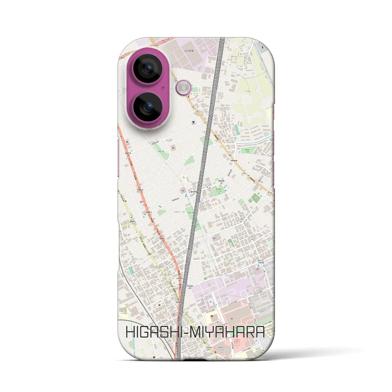 【東宮原(埼玉県)】地図柄iPhoneケース(バックカバータイプ)