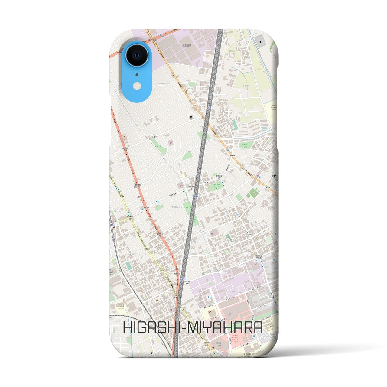 【東宮原(埼玉県)】地図柄iPhoneケース(バックカバータイプ)