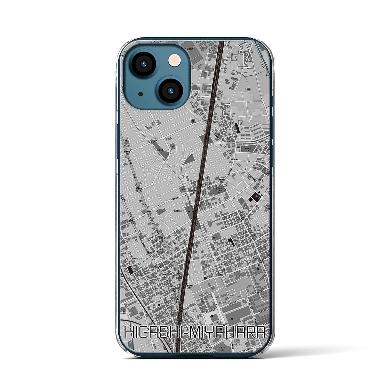 【東宮原(埼玉県)】地図柄iPhoneケース(クリアタイプ)