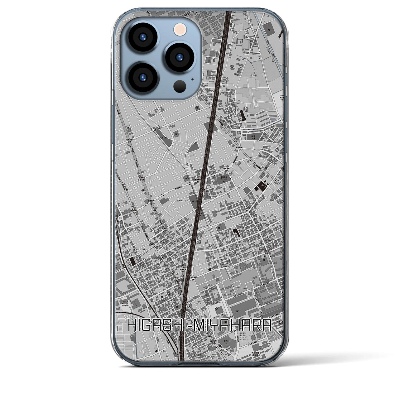 【東宮原(埼玉県)】地図柄iPhoneケース(クリアタイプ)