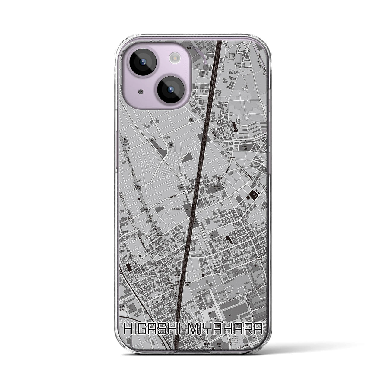 【東宮原(埼玉県)】地図柄iPhoneケース(クリアタイプ)