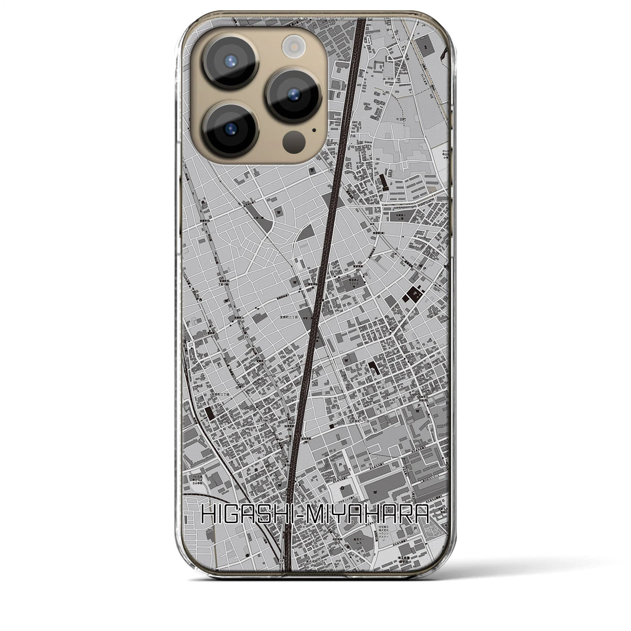 【東宮原(埼玉県)】地図柄iPhoneケース(クリアタイプ)