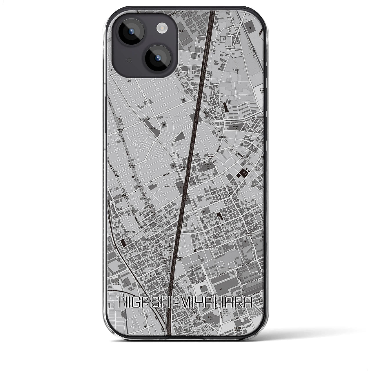 【東宮原(埼玉県)】地図柄iPhoneケース(クリアタイプ)