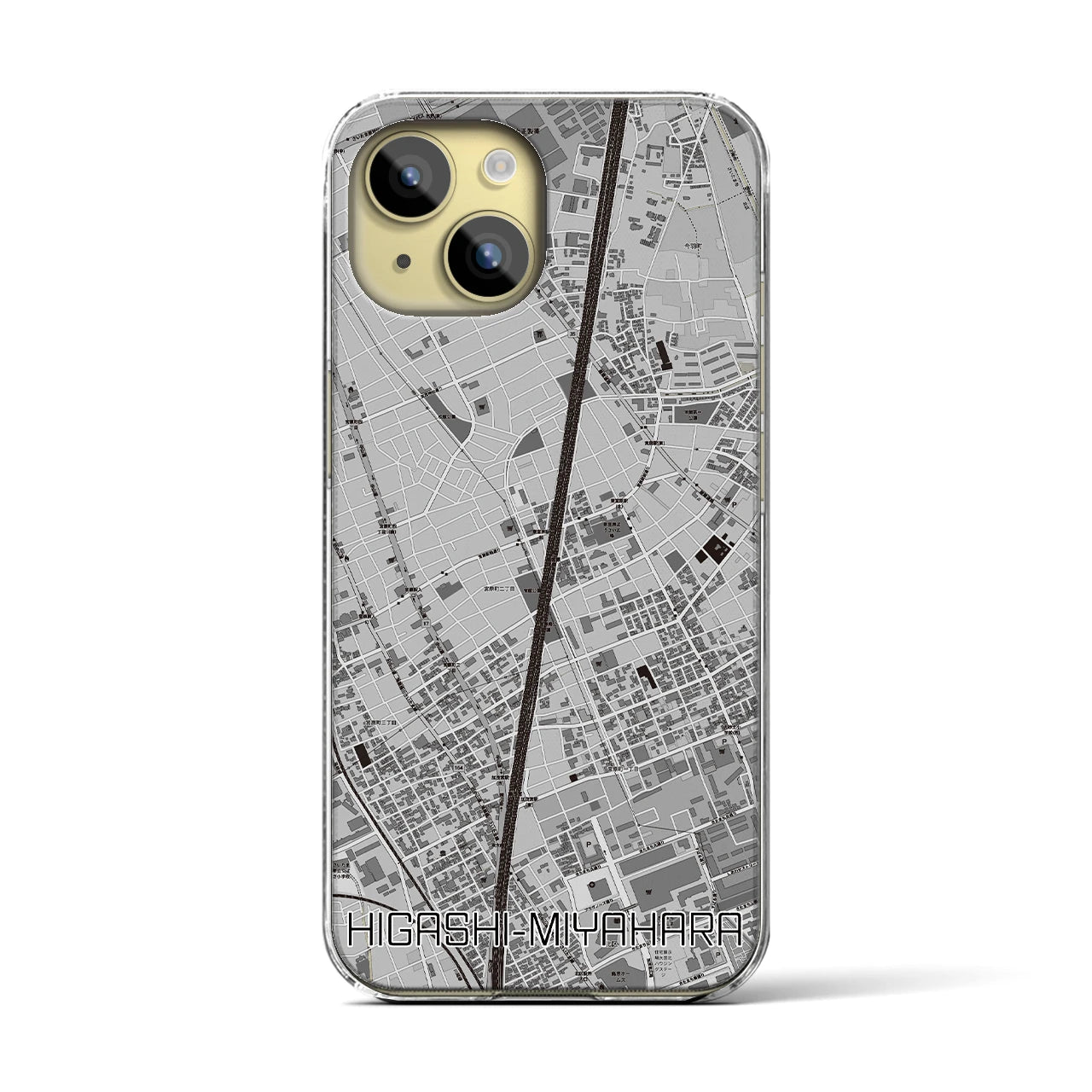 【東宮原(埼玉県)】地図柄iPhoneケース(クリアタイプ)